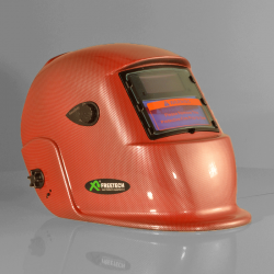 Freetech Welding Helmet Carbon Look Red Standard
